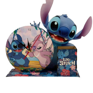 Παιδικό Ξύλινο Σετ Γραφείου 4 Τεμαχίων "Stitch & Angel"